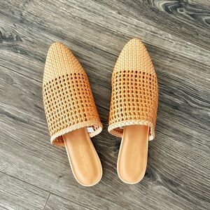 American Eagle Outfitters Tan Mules with Perforated Design - Never Worn